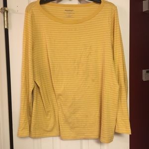 Talbots Striped Top, Yellow/White size 2X Petite